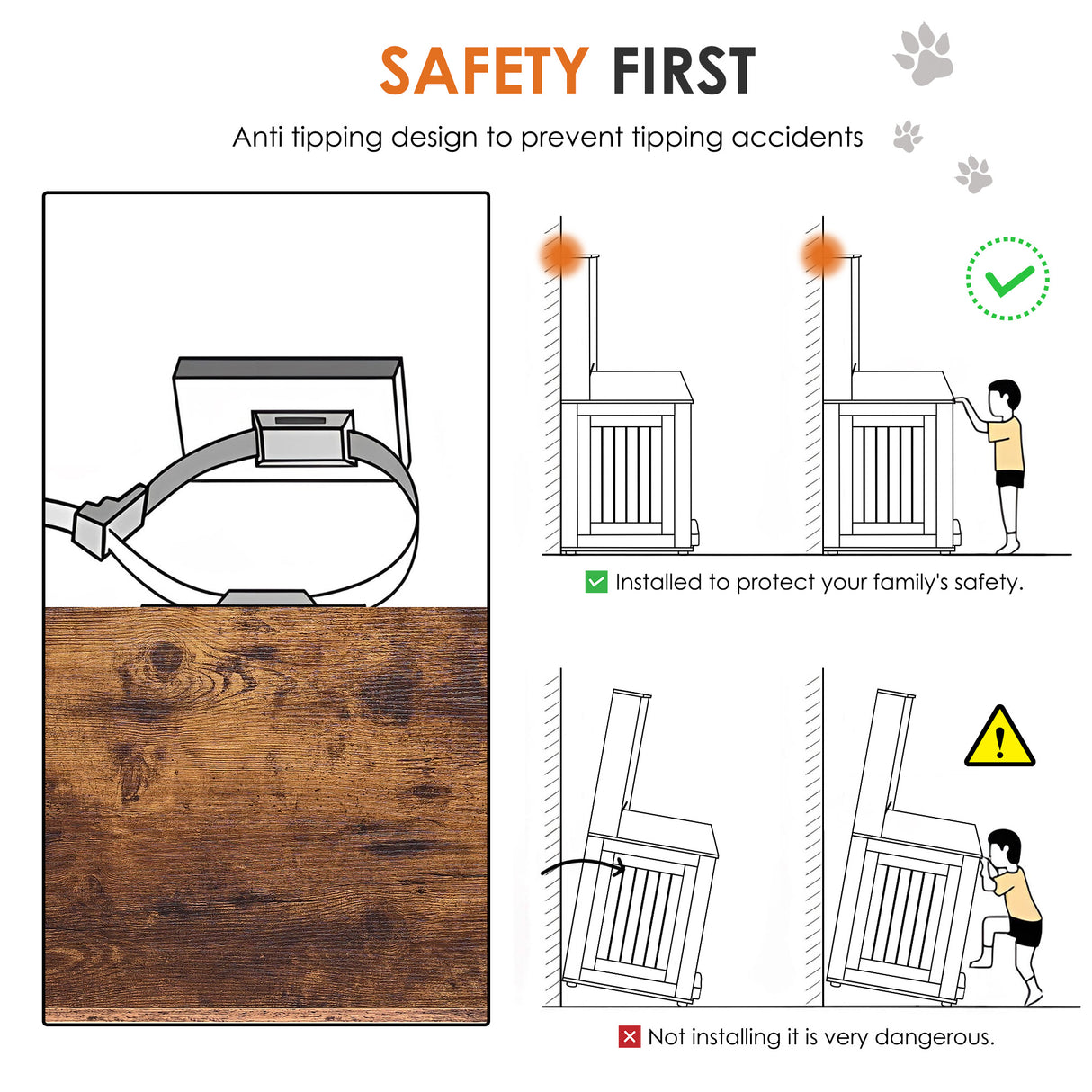 Dog crate,Graffiti dog cage, kennel with double doors, crate interior furniture, heavy wooden dog cage, large dog, white - V.I.P Digital Presence