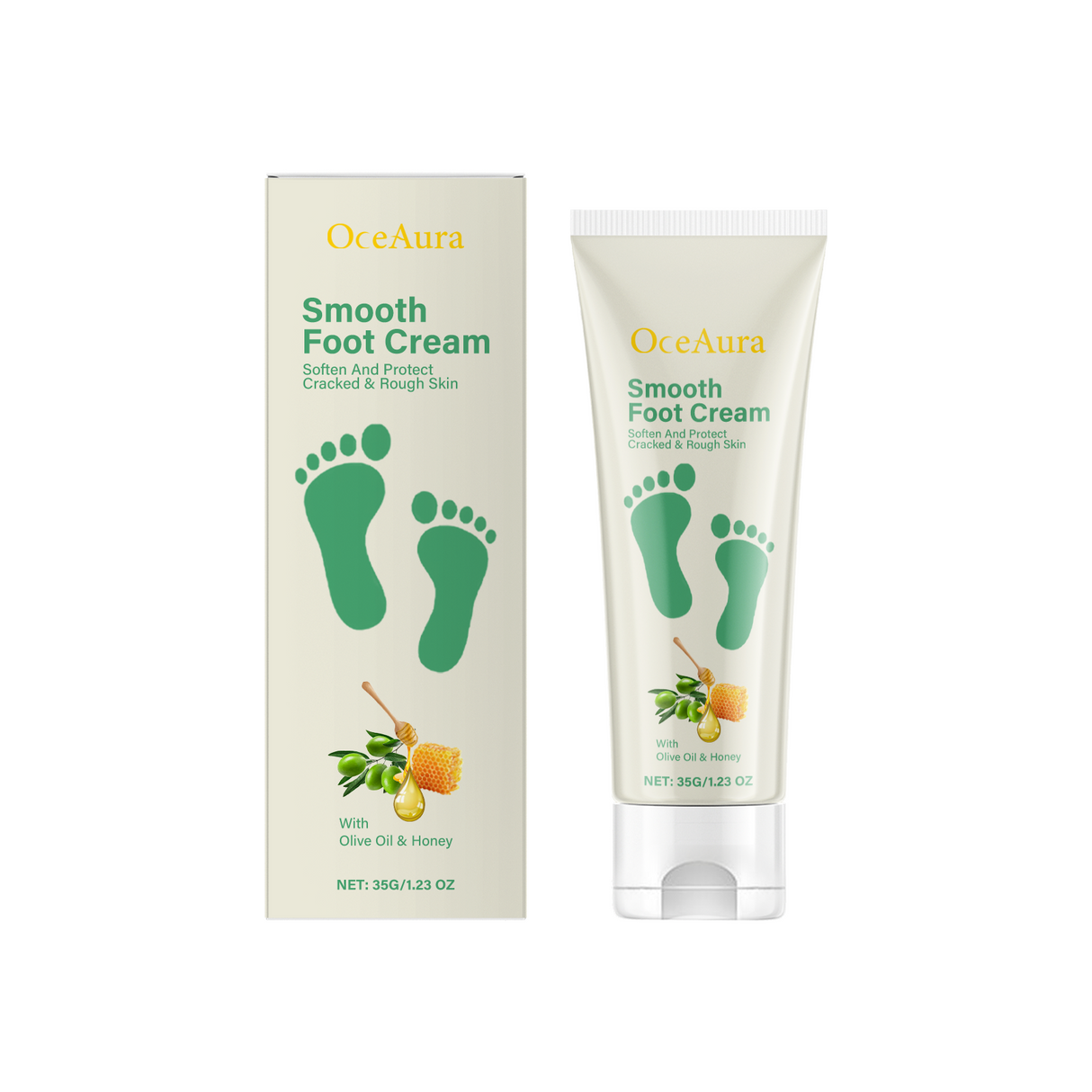 Crema nutritiva para pies que hidrata suavemente los pies ásperos y secos con un cuidado suave, hidratante y calmante.