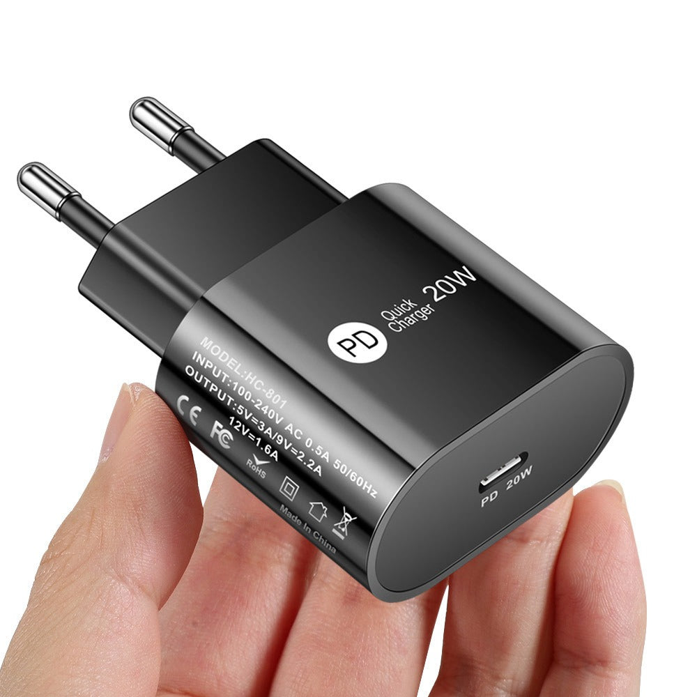 Cargador rápido PD de 20 W para viajes, cargador de teléfono móvil PD de 20 W, cabezal de carga rápida
