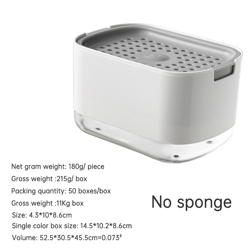 Kitchen Press Type Manual Soap Dispenser Dish washing Liquid Dispenser Storage Box Sponge Soap Dispenser - V.I.P Digital Presence
