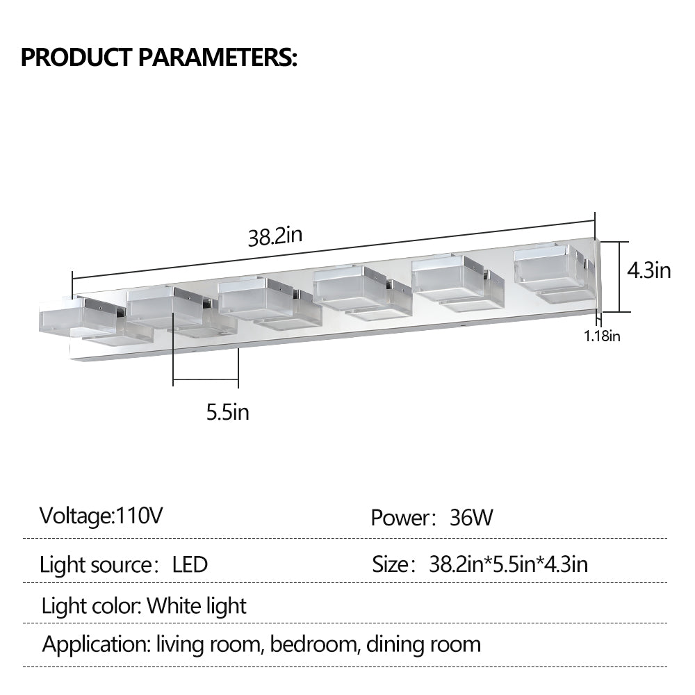 Modern 6-Light Chrome LED Vanity Mirror Light Fixture For Bathrooms And Makeup Tables - V.I.P Digital Presence