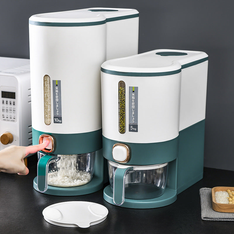 Automatic rice insect proof moisture-proof sealed household food grade large capacity press type metering rice storage bucket - V.I.P Digital Presence