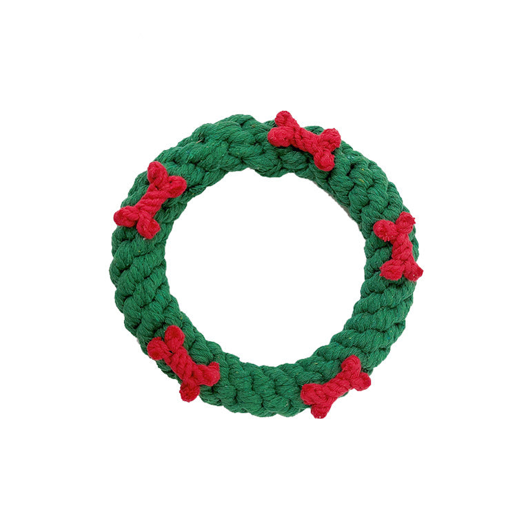 Christmas pet toy gift set dog teeth grinding bite resistant cotton rope hand woven - V.I.P Digital Presence