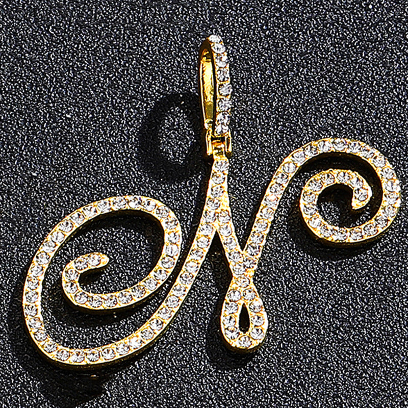 Hip hop accessories grass letter pendant melon seed buckle Cuban chain accessory - V.I.P Digital Presence