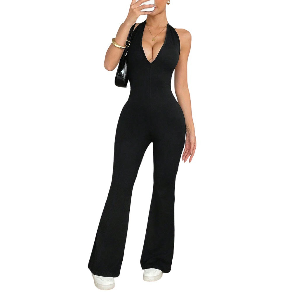 European and American hollow back tight fitting jumpsuit - V.I.P Digital Presence