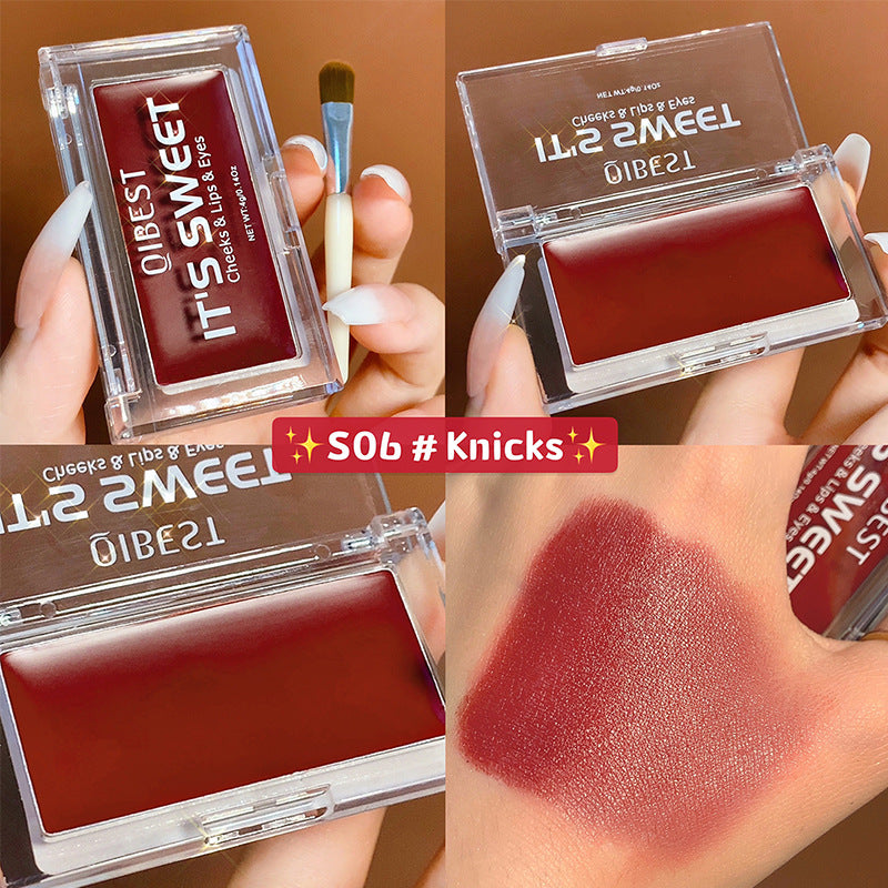 QIBEST Lipstick Eye Shadow Blush 3 In 1 Repair Volume Without Dizzy Makeup Natural Color Monochromatic Rouge Cream Eye Shadow Cream - V.I.P Digital Presence