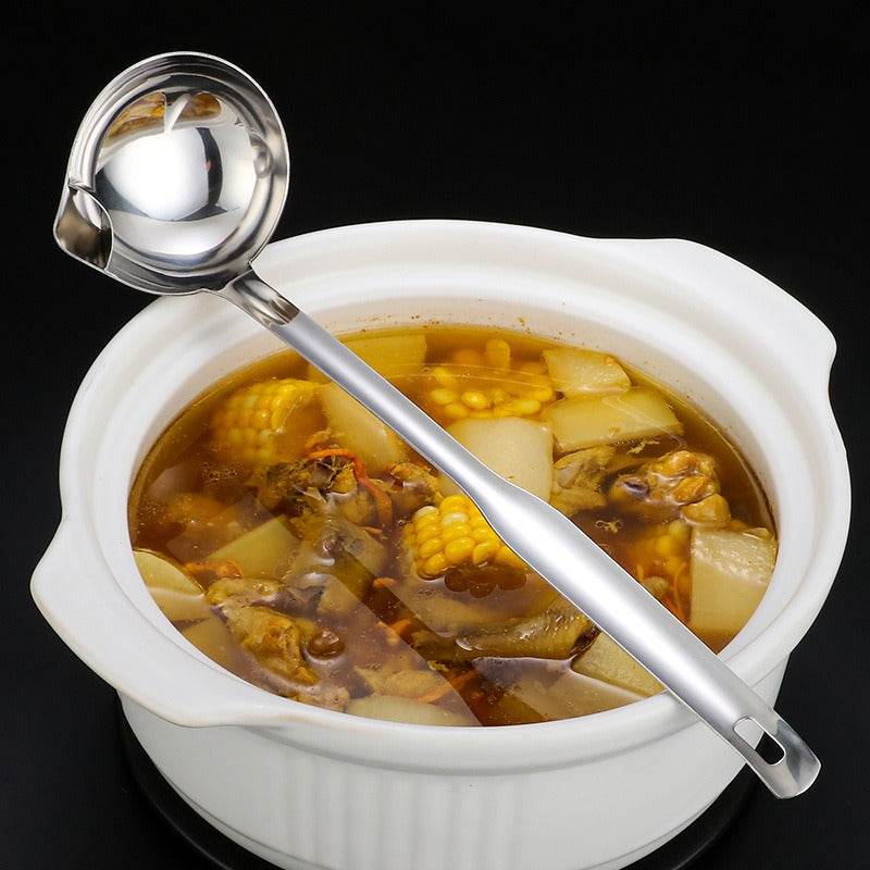 304 stainless steel oil separating spoon oil draining and filtering tool soup spoon - V.I.P Digital Presence
