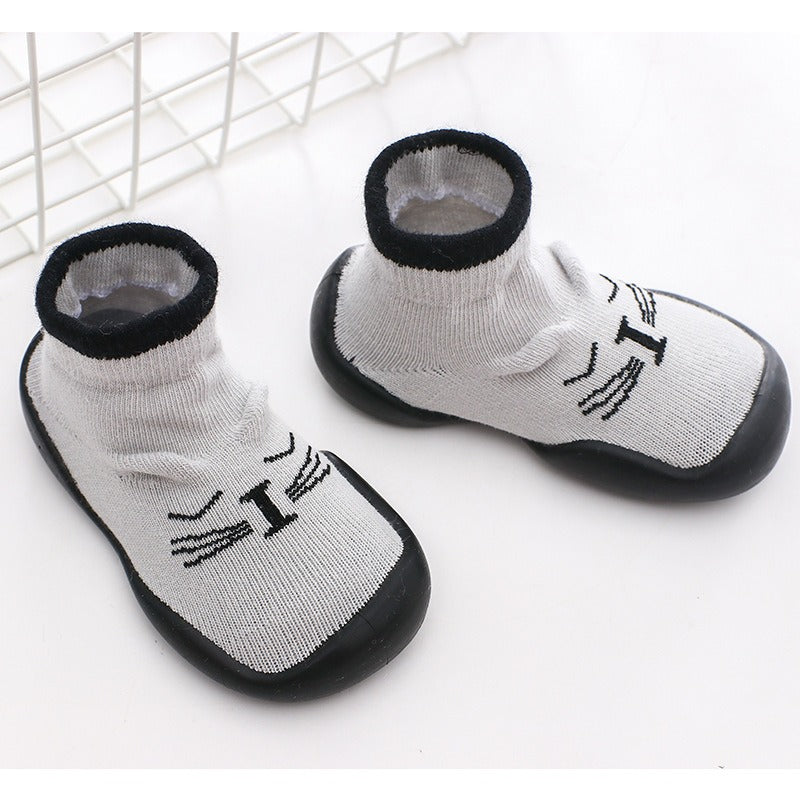 Autumn and Winter Baby Socks Silicone Anti slip Bottom Floor Socks Children's Shoes and Socks Cartoon Rainbow Strips Indoor Walking Shoes and Socks - V.I.P Digital Presence