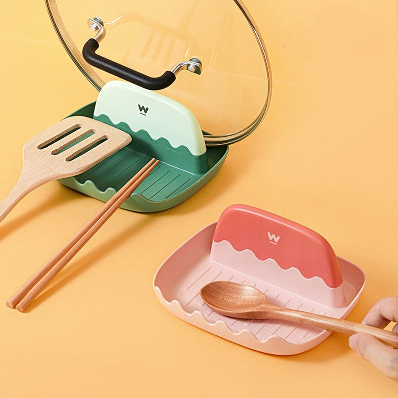 Bowl shovel holder household soup spoon mat chopsticks pot lid storage kitchen storage rack countertop rack - V.I.P Digital Presence