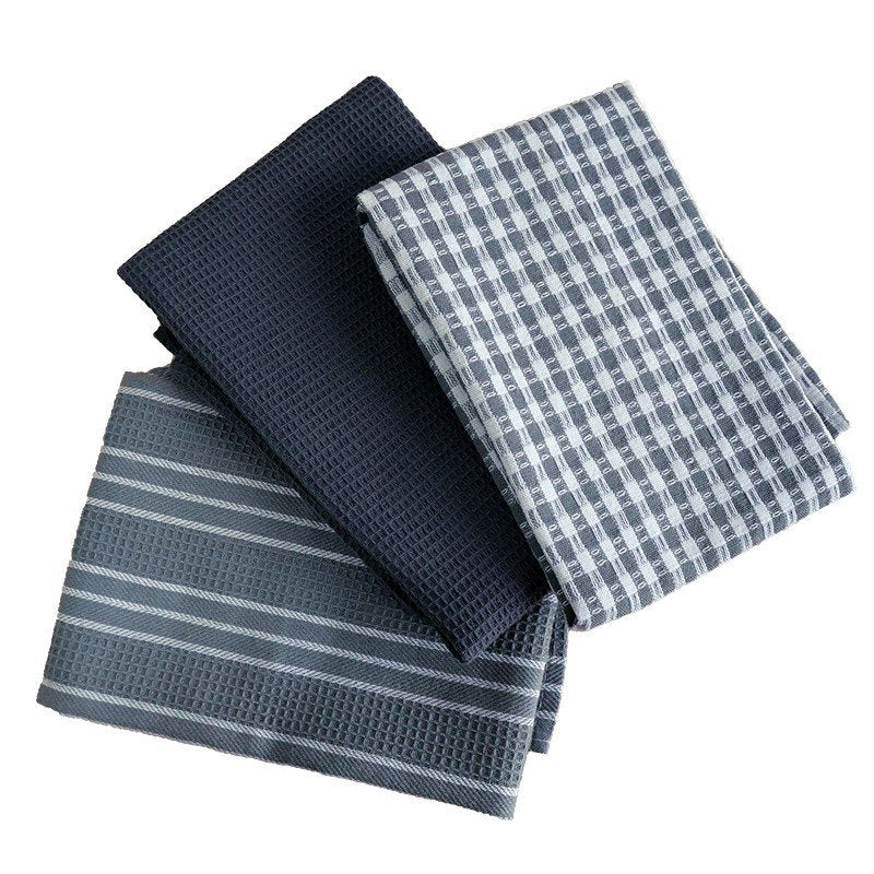 3 paños de cocina clásicos 100 % algodón natural, absorbentes y sin pelusa.