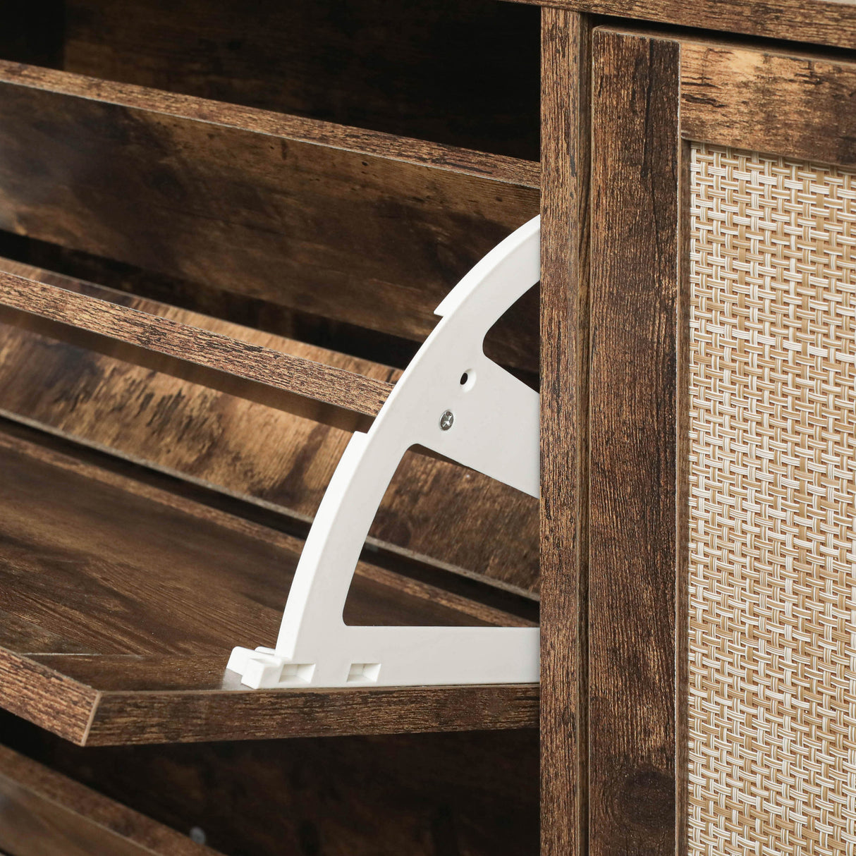 4 Door Shoe Rack, Freestanding Modern Shoe Storage Cabinet, for Entryway - V.I.P Digital Presence