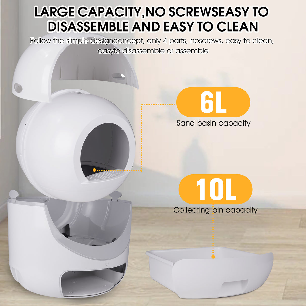 Intelligent cat litter box, automatically eliminates odors, application control, supports multiple cats with 5G and 2.4G WiFi - V.I.P Digital Presence