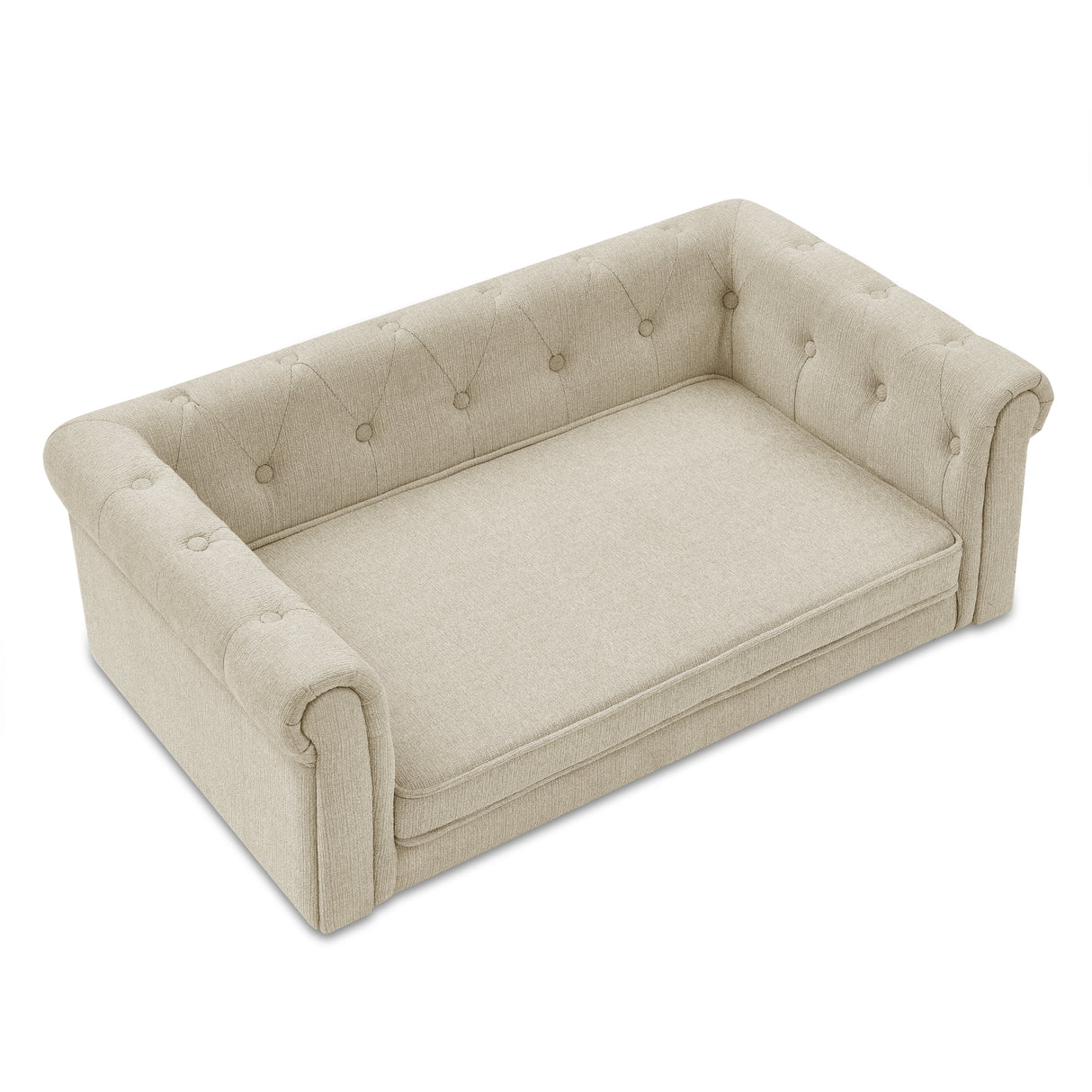 Elegant Rectangle Pet Bed for Medium and Large Dogs, Durable Elevated Dog Sofa Bed, Comfortable Dog Couch Beige - V.I.P Digital Presence