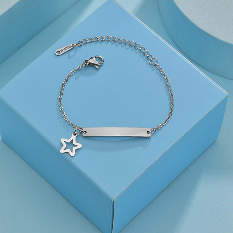 Stainless steel personalized engraved three color curved bracelet simple and personalized women's bracelet - V.I.P Digital Presence