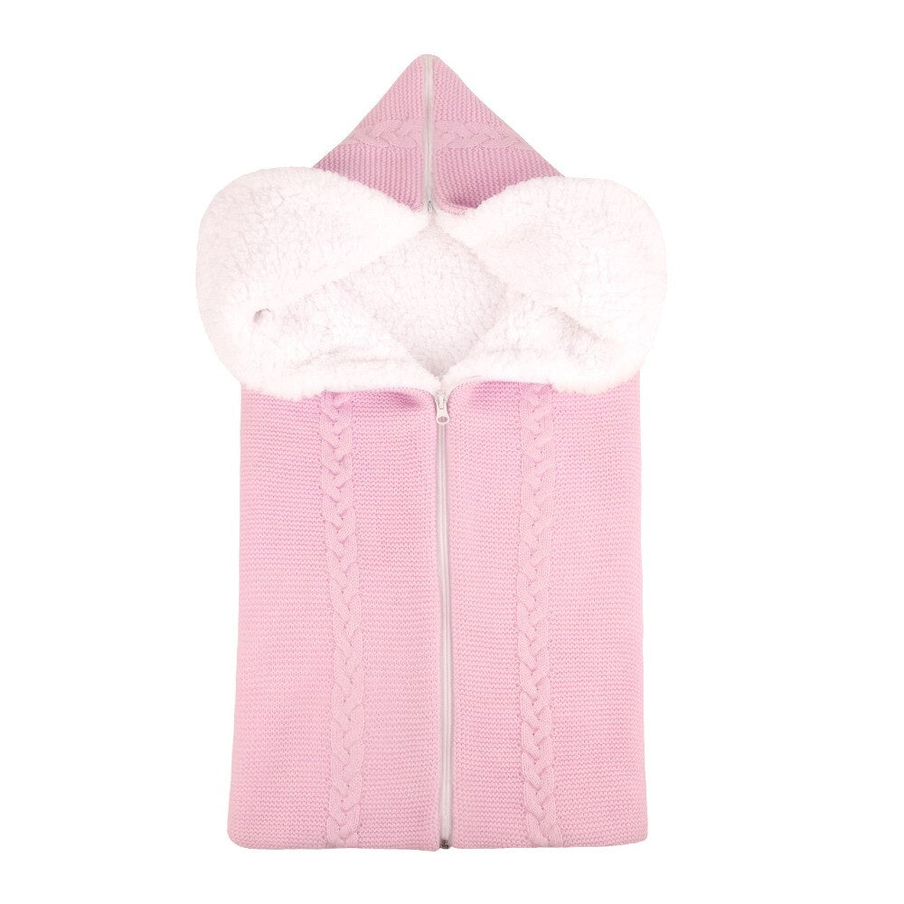 Baby Sleeping Bag Newborn Winter Warm Infant Button Knit Swaddle Wrap Swaddling Stroller Toddler Blanket Envelope Sleepsacks - V.I.P Digital Presence