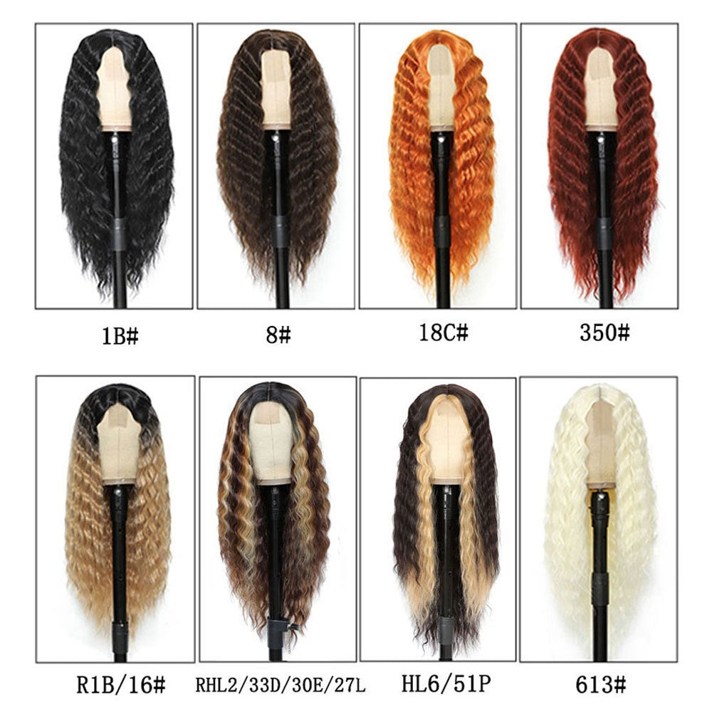 European and American Women's Wig Small Lace Center Deep Wave Long Curly Wig Headband Lace Wigs - V.I.P Digital Presence