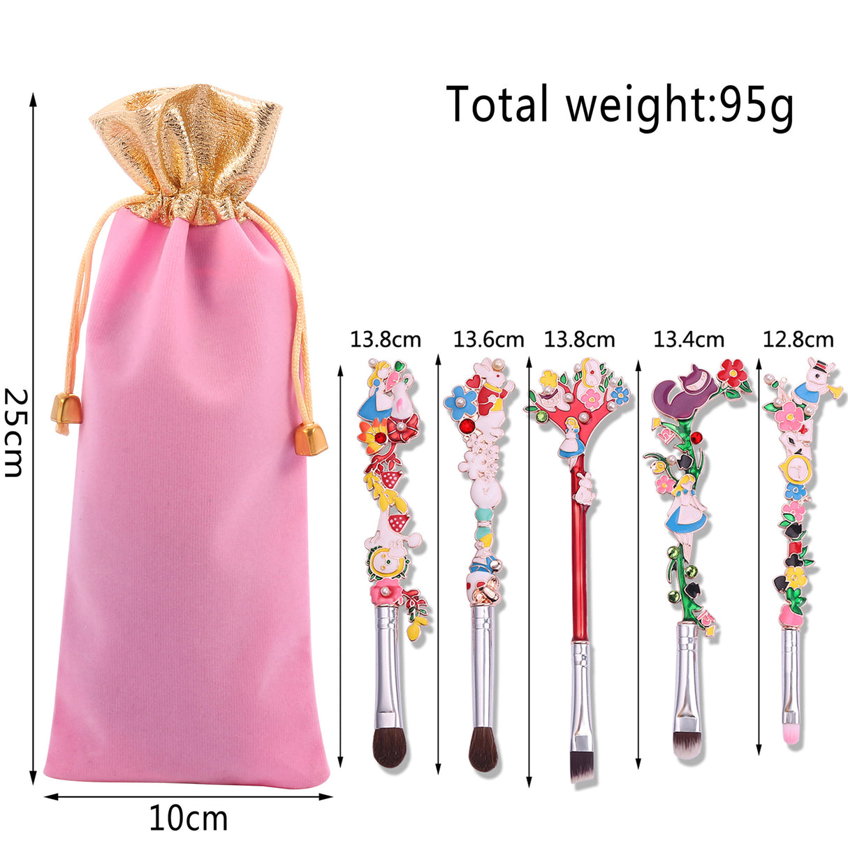 5 pcs Alice Makeup Brushes Design Horsehair Contouring Eyeshadow Brush Eyebrow Brush Lip Brush Beauty Tool - V.I.P Digital Presence