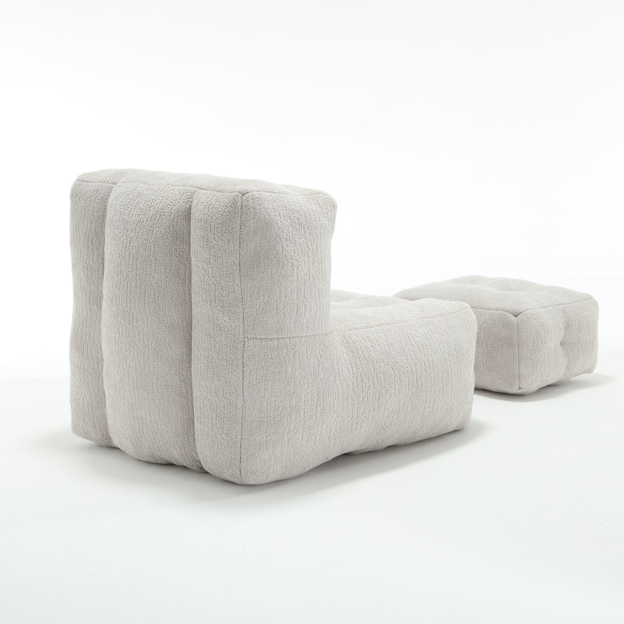 Fluffy bean bag chair Super soft couch chair with memory foam and footstool Indoor modern focus bean bag chair - V.I.P Digital Presence