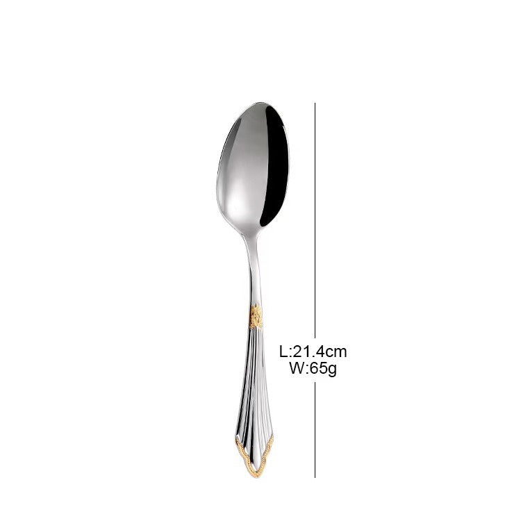 304 stainless steel knife, fork, spoon, hotel Western tableware, steak knife, fork, dessert spoon, fork, 4 piece set - V.I.P Digital Presence
