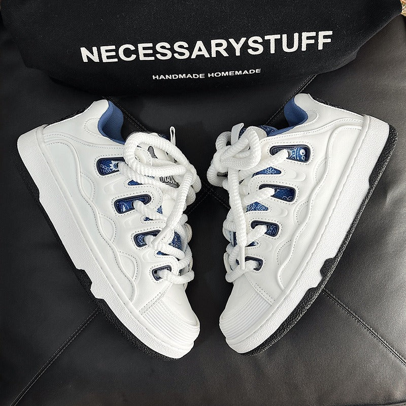 National trendy white shoes for men niche trendy thick soled sports sneakers for women - V.I.P Digital Presence