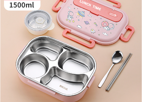 Cartoon cute sealed 316 stainless steel compartment insulation lunch box lunch box - V.I.P Digital Presence