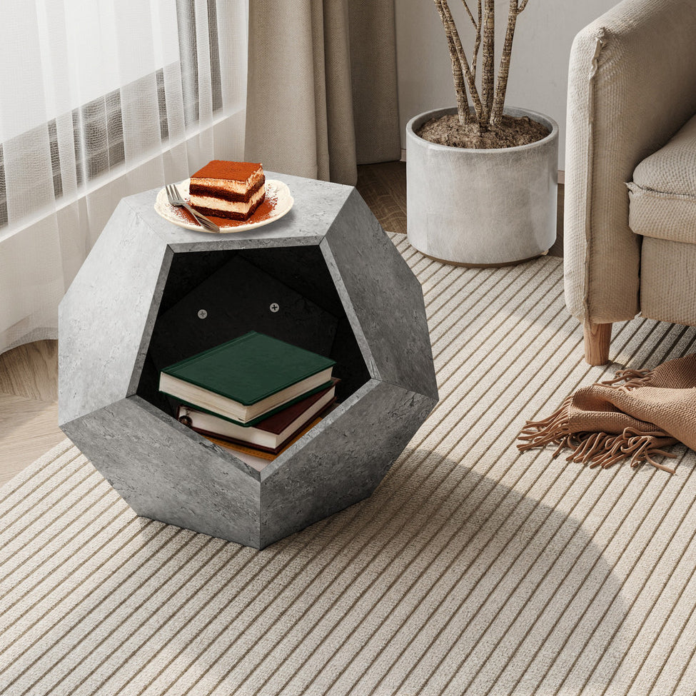 25.98"Modern Pet Furniture Cat Litter Side Table, Sofa Side Table, Planter MDF Multifunctional Furniture, Cement Gray - V.I.P Digital Presence