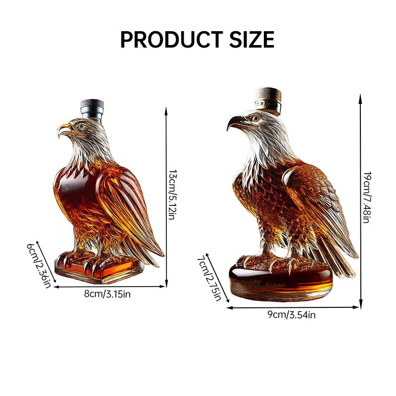 Small Eagle - shaped Whiskey Decanter. Ideal for Dad or Husband. Exquisite Glass Bottle, Perfect for Holiday Home Decor - V.I.P Digital Presence