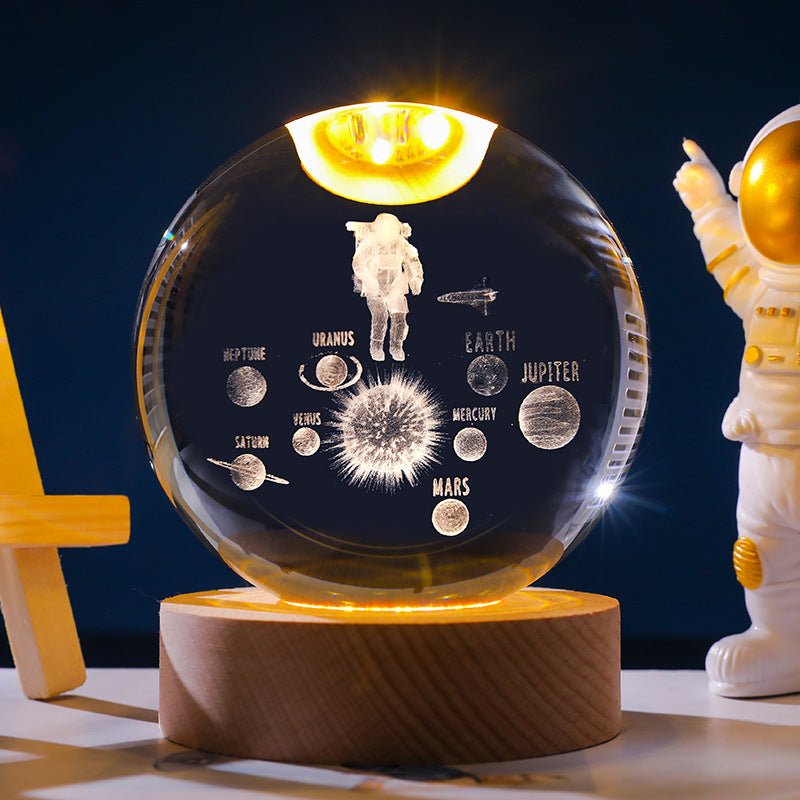 Starry Sky 3D Micro Landscape Crystal Ball Home Desktop Creative Interior Carving White Crystal Ball Ornament Craft Gift product - V.I.P Digital Presence