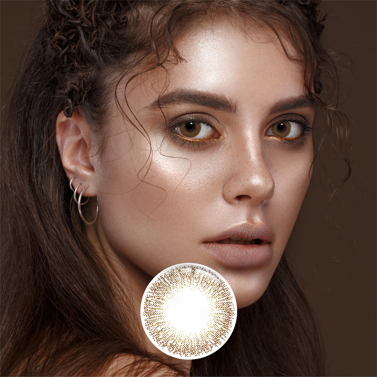 1Pair FDA Certificate Eyes Beautiful Pupil Colorful Girl Cosplay Contact Lenses GYPSOPHILA BROWN - V.I.P Digital Presence