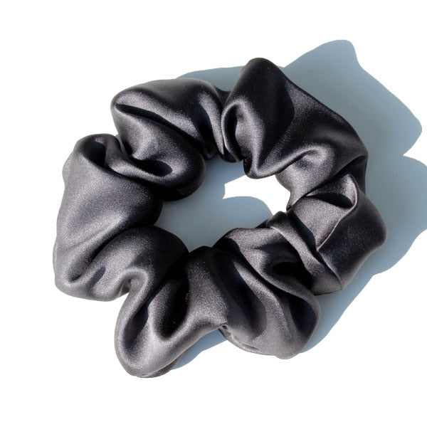Pure Silk Large Scrunchies Ropes Hair Bands Ties Elastics Ponytail Holders for Women Girls Hair Accessories 19 Momme 3.5CM - V.I.P Digital Presence