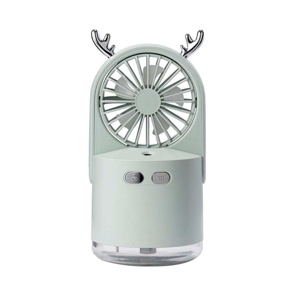 3-in-1 Deer USB Rechargeable LED Desktop Air Humidifier 3 Speed Cooling Fan Elegant humidifier Face Steamer Hydrates skin Spray - V.I.P Digital Presence