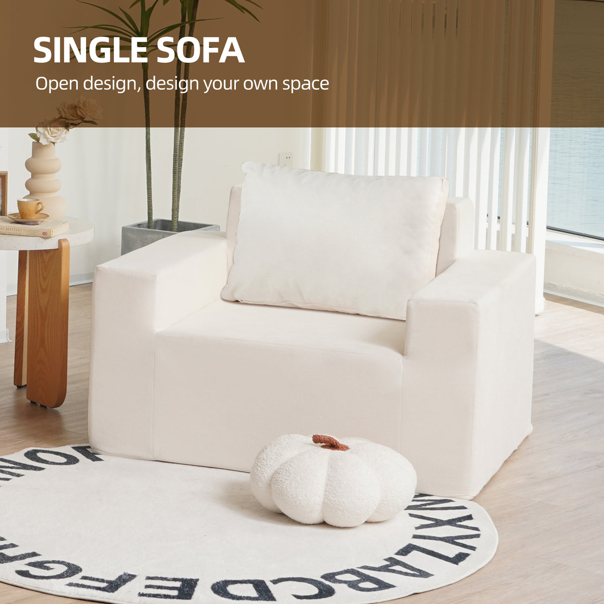 Sofa in a box Foam Sofa Couch with Pillow, Bean Bag Chairs for Adults Stuffed High-Density Foam - V.I.P Digital Presence