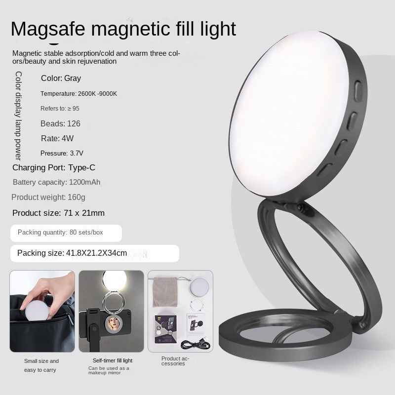 New YSH-126 LED Magnetic Phone Fill Light Photography Lamp Desktop Video Conference Live Pocket Light Mirror - V.I.P Digital Presence