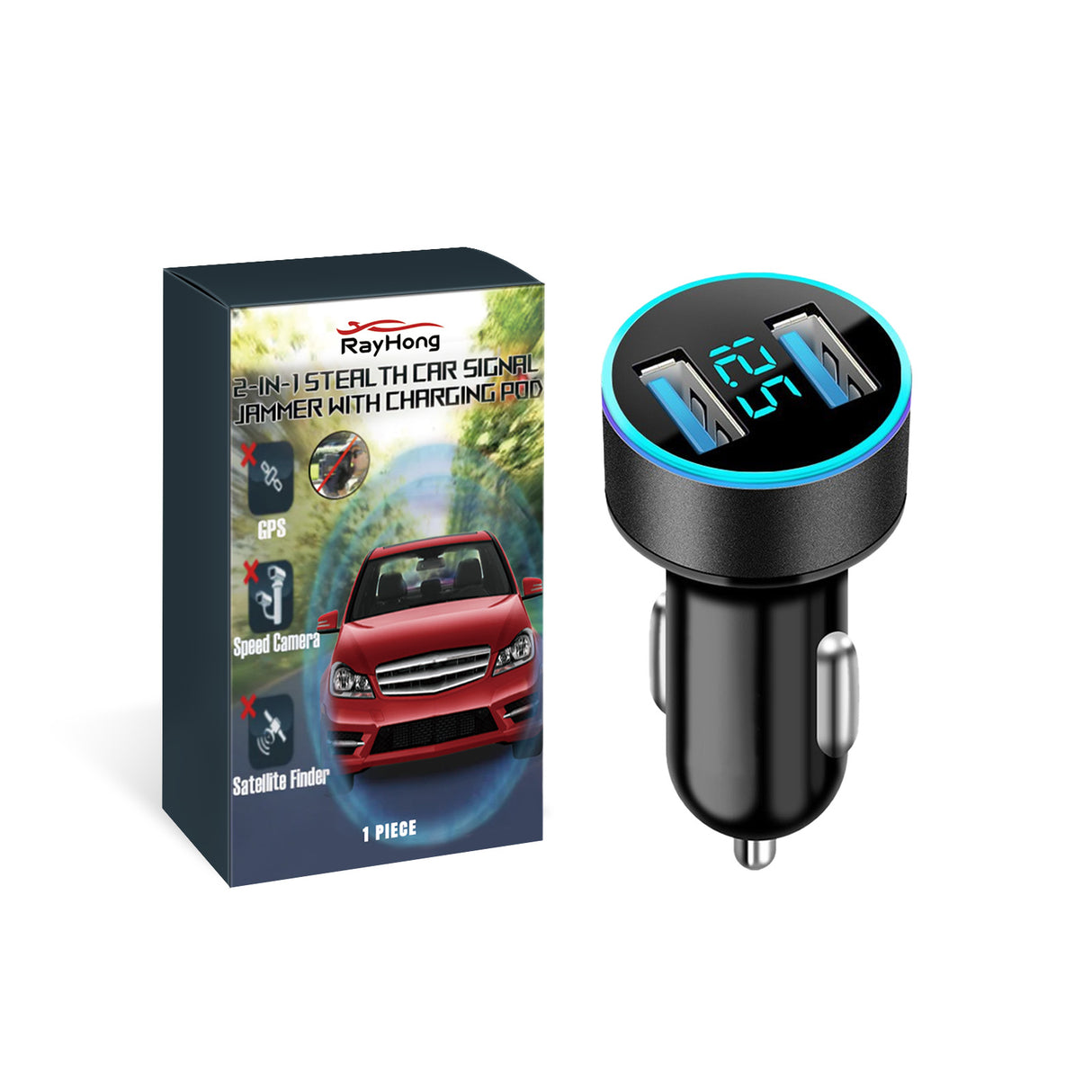 2-In-I Sterl Th Car Signal Jammer With Charging Pod, Car Dual USB Interface Mobile Phone Multi-Function Charger - V.I.P Digital Presence