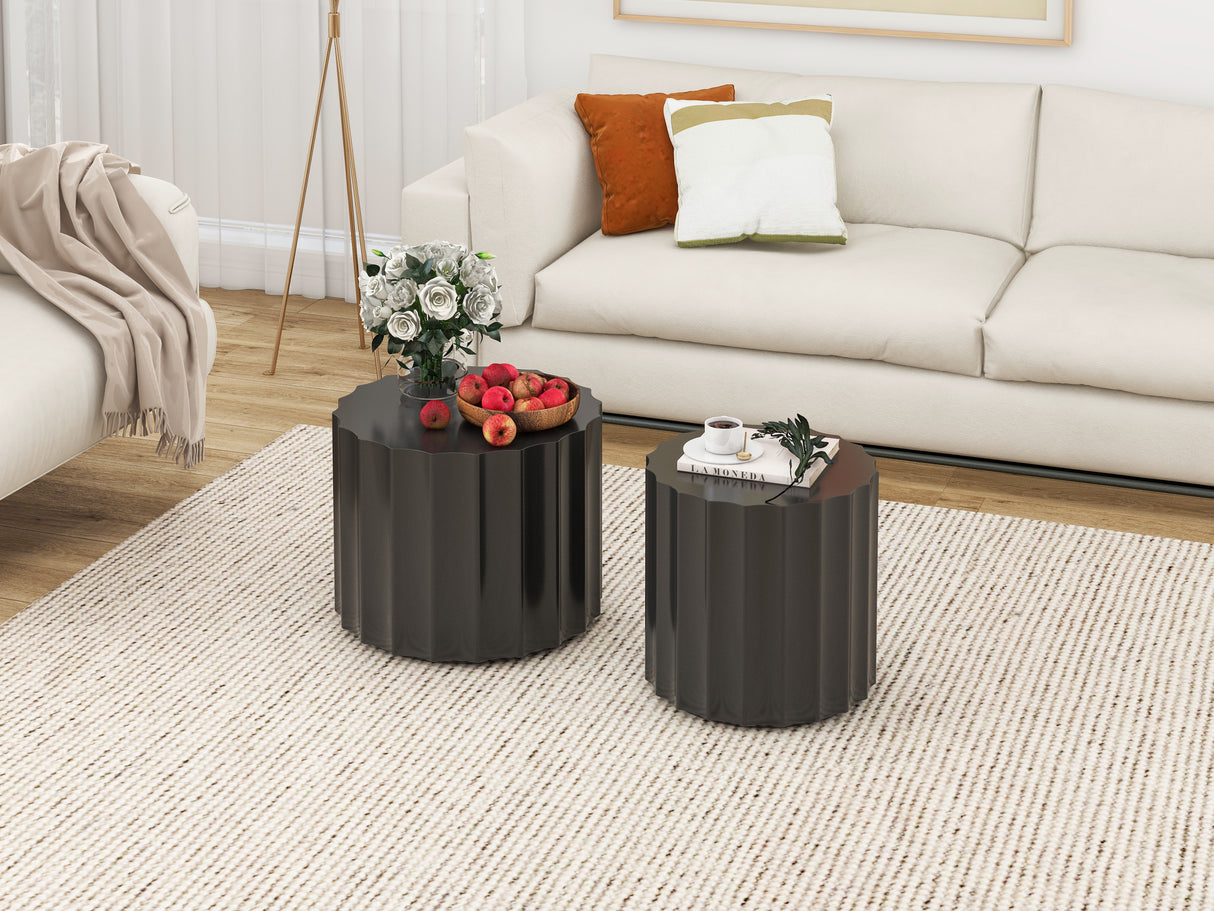 Coffee Table Set of 2, Round Coffee Table ,Nesting Coffet Table,End table,Circle Sidetable for Living room ,Bedroom - V.I.P Digital Presence