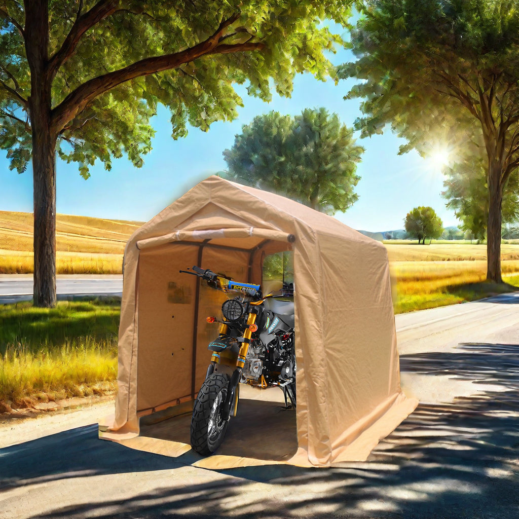 7x12ft Outdoor Portable Gazebo Storage Shelter Shed with 2 Roll up Zipper Doors & Vents Carport - V.I.P Digital Presence