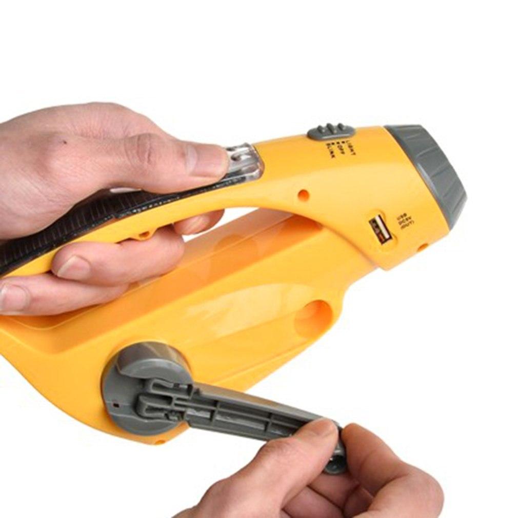 Linterna LED de energía solar con dinamo de manivela, linterna de emergencia para exteriores, luz de camping, radio FM, AM, cargador USB para teléfono