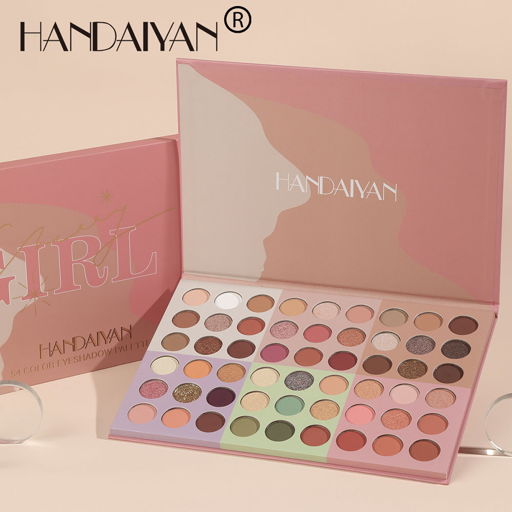 HANDAIYAN Popular 54 Color Eyeshadow Palette Earth Color Pearlescent Matte Glitter Powder Eye Shadow - V.I.P Digital Presence