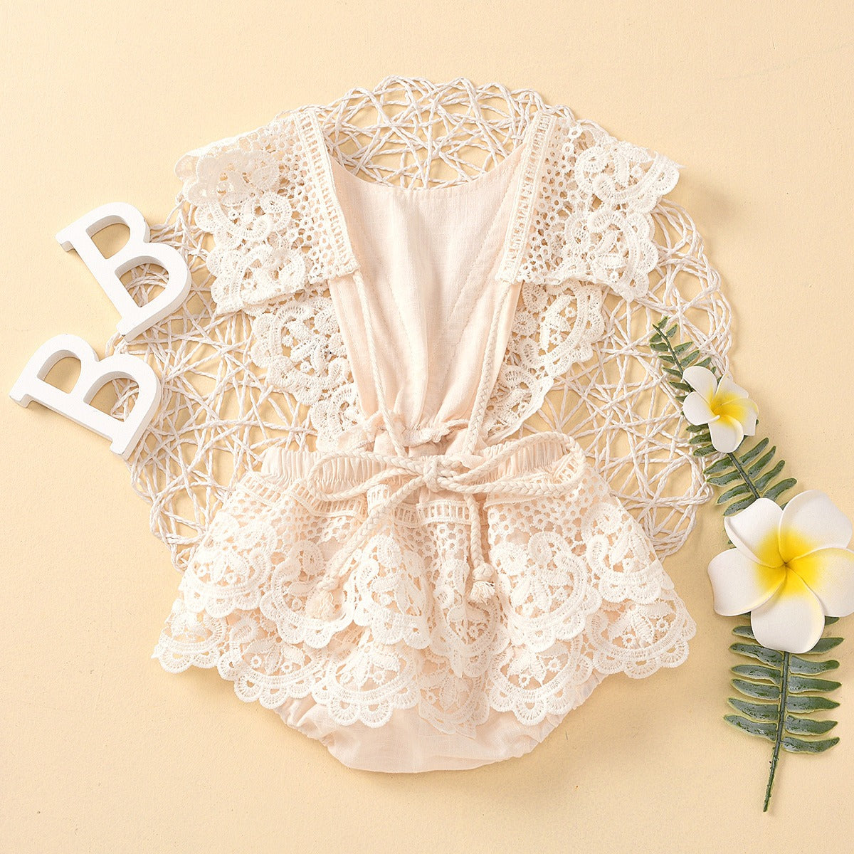 Solid color backless lace up baby jumpsuit - V.I.P Digital Presence