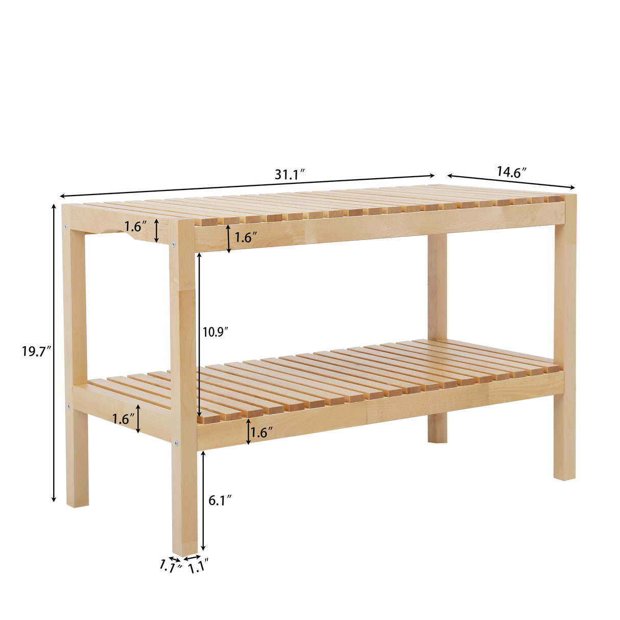 Shoe bench-Birch, 3 Tier Sturdy Shoe Bench Holds up to 300lbs for Entryway Bedroom Living Room Balcony,natural - V.I.P Digital Presence