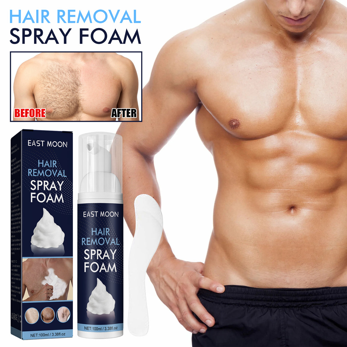 Espuma depilatoria en spray para hombres, piernas, axilas, pecho, limpieza suave, depilación rápida en spray