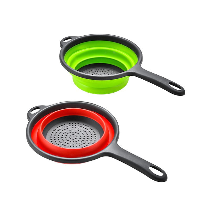 Long handle PP+TPR folding drainage basket retractable water filter basket fruit and vegetable water filter tray - V.I.P Digital Presence