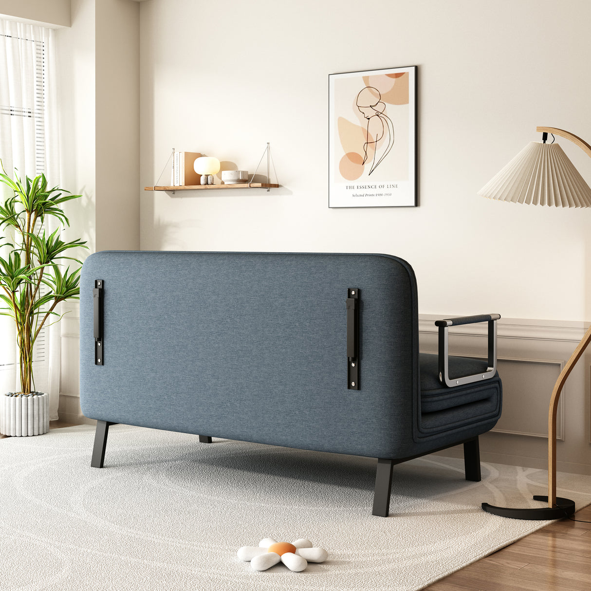 55″ Convertible Chair Bed Tri-Fold Sofa Bed with Adjustable Backrest & Pillow - V.I.P Digital Presence