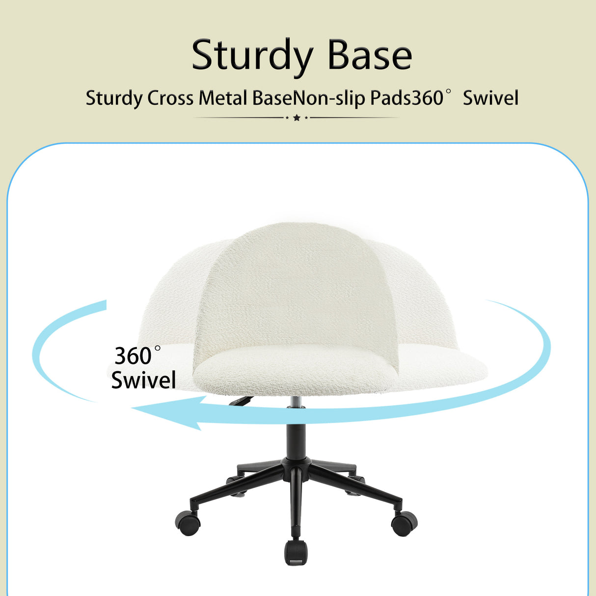 Velvet fabric office chair, mid back adjustable rotating computer chair, black legs, cushioned office chair with wheels ,White - V.I.P Digital Presence