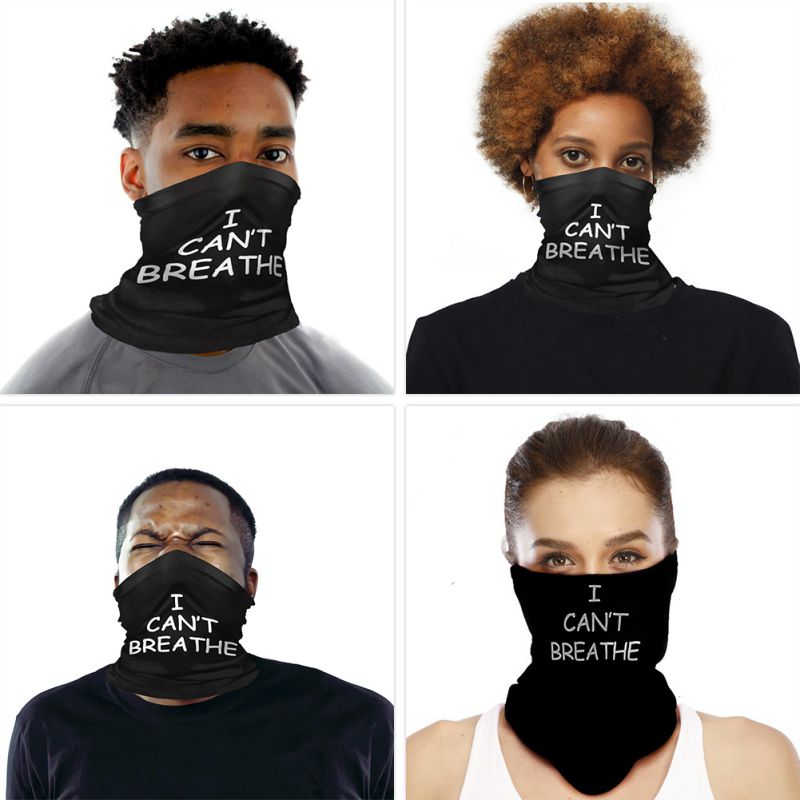 Polyester Bandana Face Scarf I CAN'T BREATHE Protective Riding Face cover Multi-function Magic Head Scarf For Parade Protest - V.I.P Digital Presence