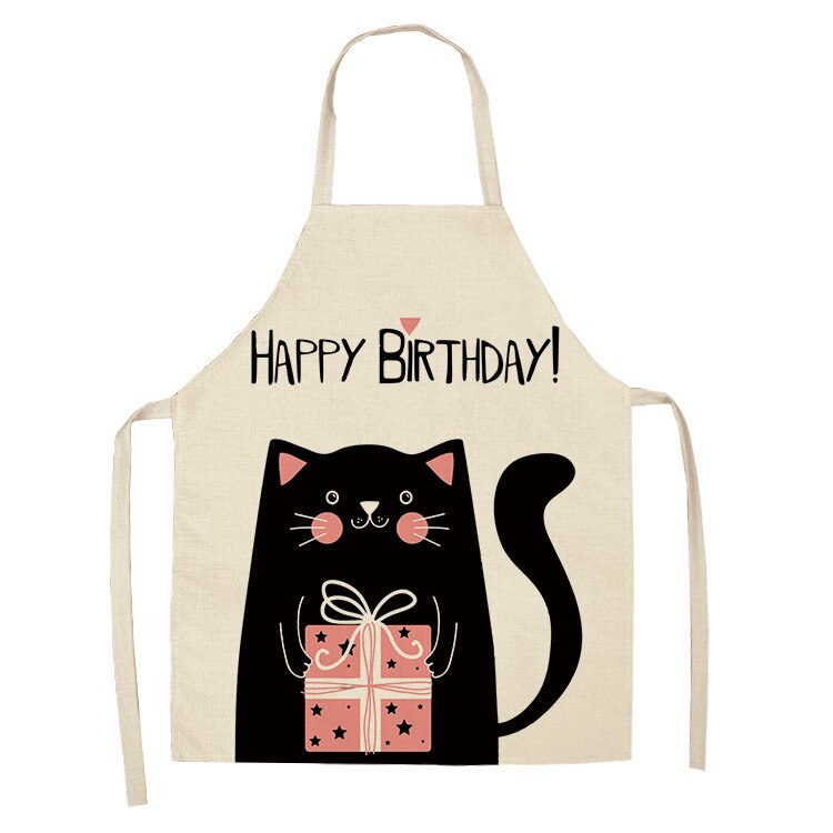 Cat Kitchen Aprons For Women Cotton Linen Bibs Household Cleaning Pinafore Home Cooking Apron kids kitchen barber - V.I.P Digital Presence