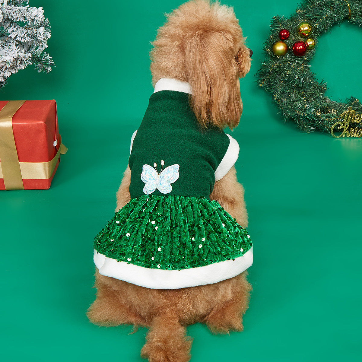 Autumn and Winter New Pet Plush Clothes Christmas Dog Dress Small Dog Teddy Dress Cat Clothes - V.I.P Digital Presence