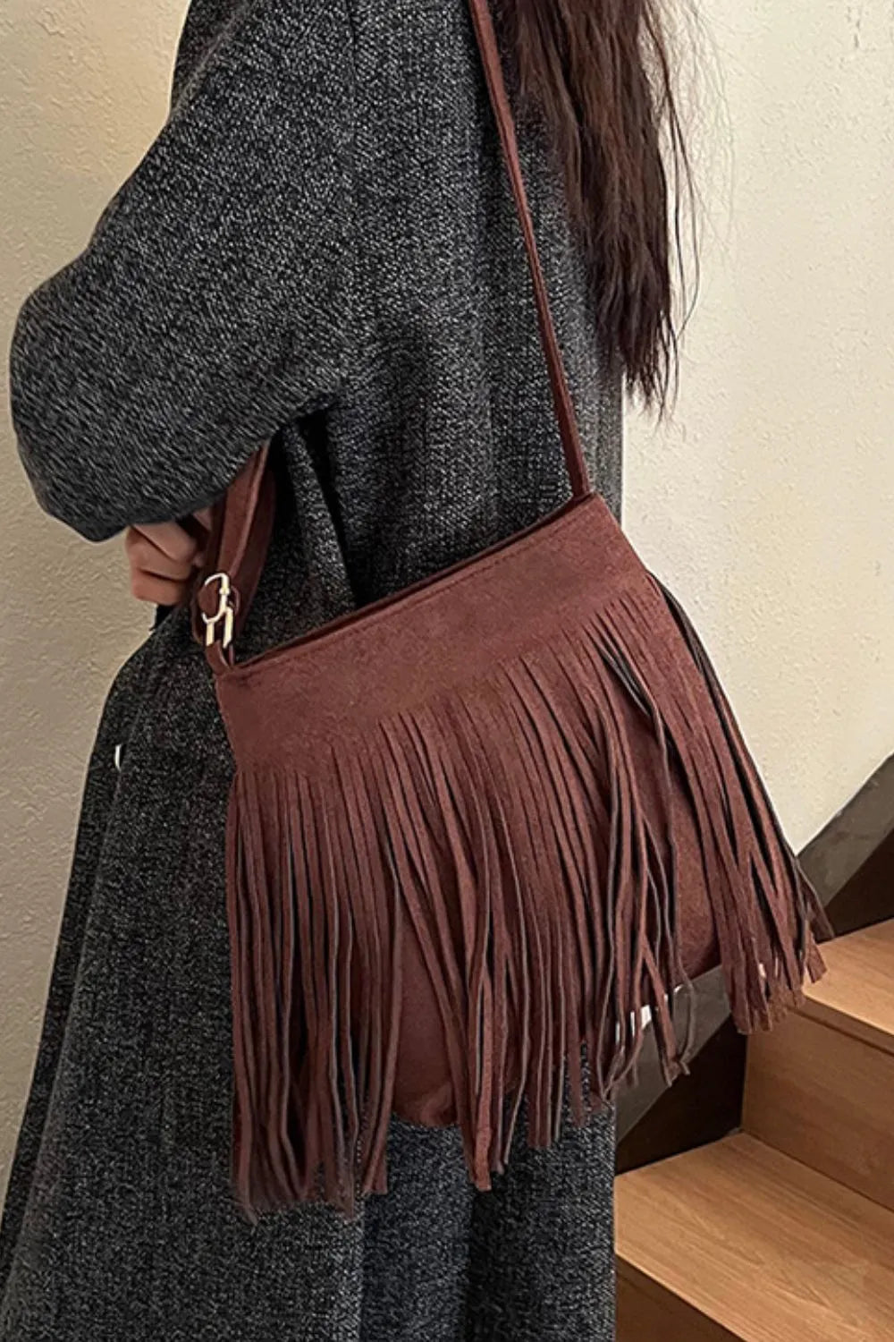 Suede Fringe Shoulder Bag - V.I.P Digital Presence