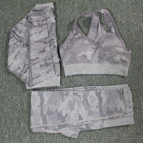 2PCS Camouflage Camo Yoga Set Sports Wear For Women Gym Fitness Clothing Booty Yoga Leggings + Sport Bra GYM Sport Suit Femme - V.I.P Digital Presence