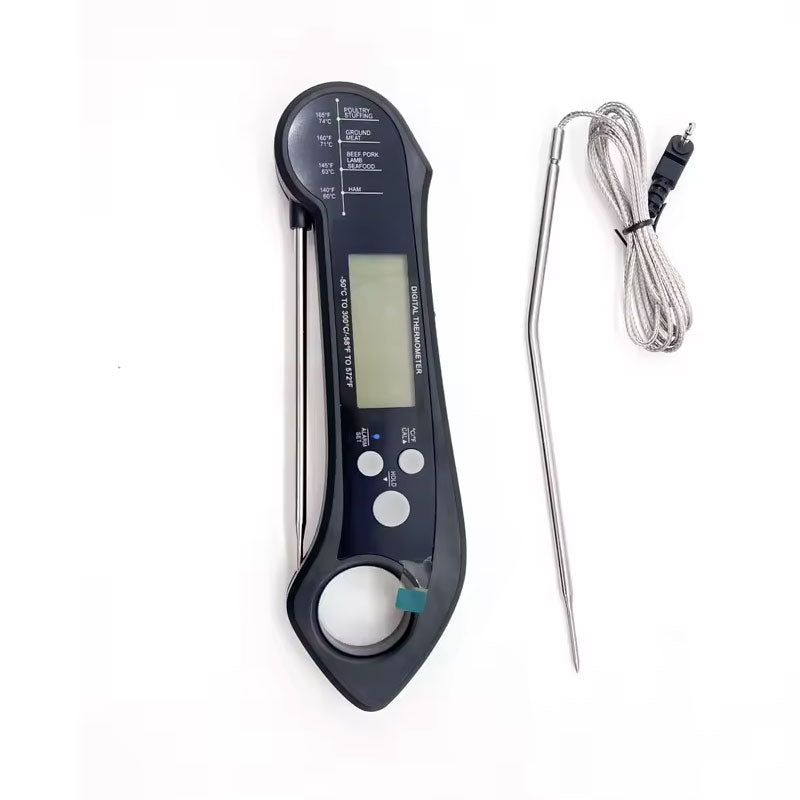 Foldable IP7 digital thermometer with dual probes: for cooking, BBQ, meat, grilling, food kitchen tools. - V.I.P Digital Presence